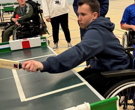 5 Hamish taking part in one of the regional heats has his eye on the prize   as Harrison Mayhew Kemp looks on